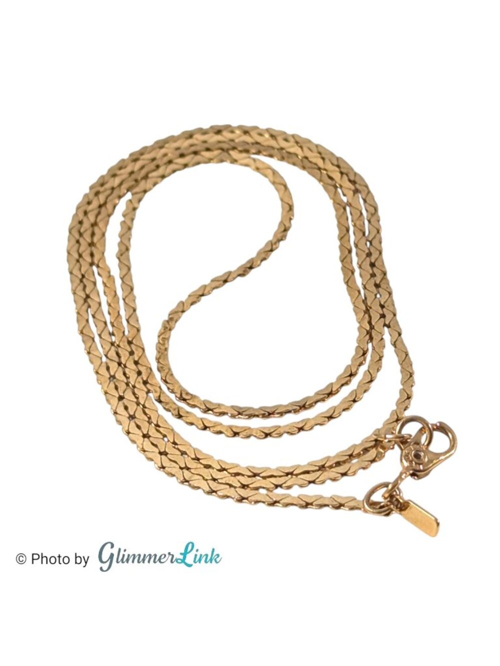 Vintage Monet Gold Plated Cobra Link Chain Necklace 24"